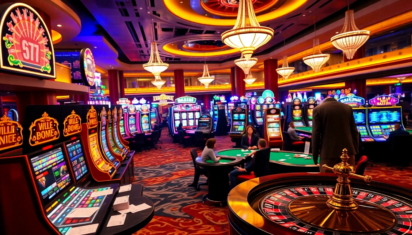 Experience thrilling casino gameplay at https://luck8.discount/ with vibrant slot machines and poker tables.