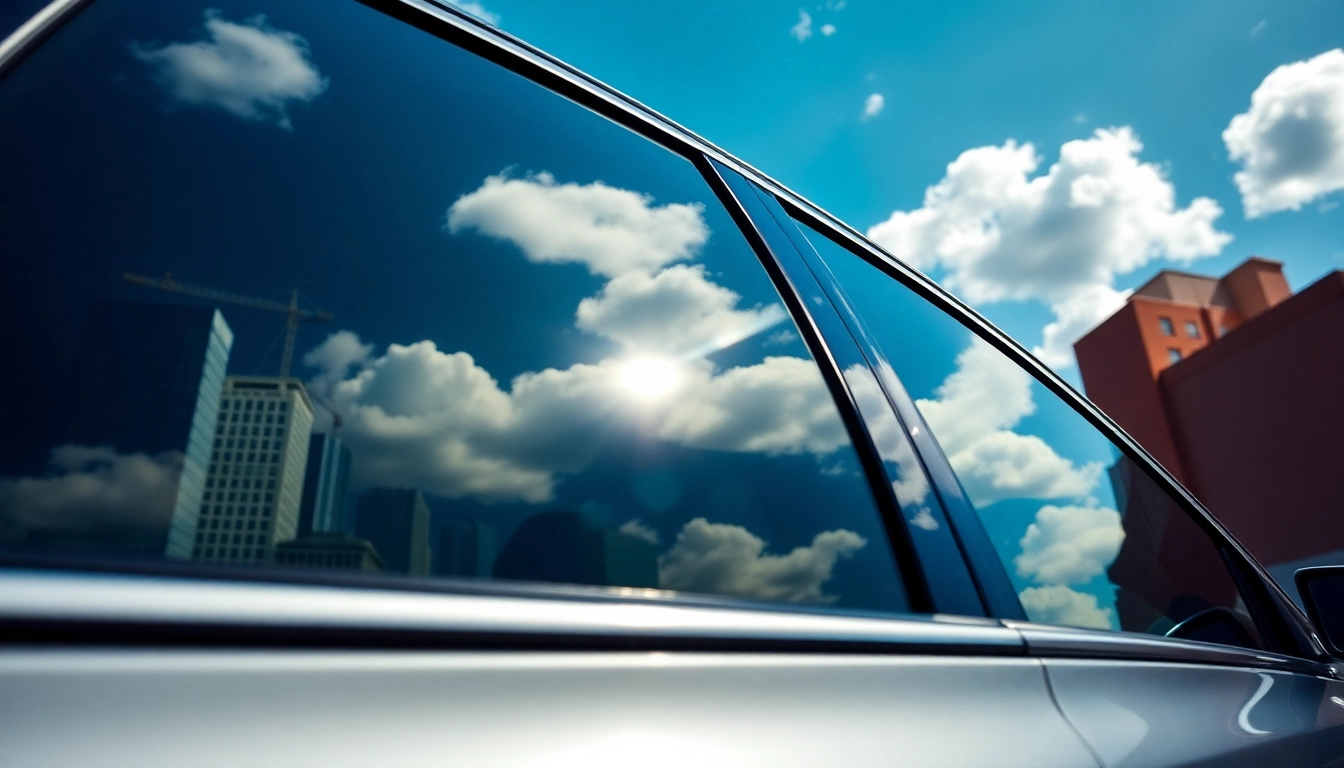 Enhance your view with window tint near me featuring sleek designs in a sunny urban landscape.