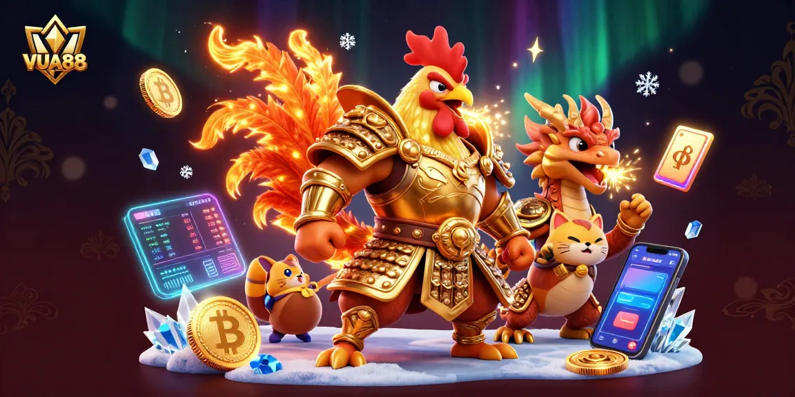 Place your bets with VUA88 in a vibrant 3D casino scene showcasing online gaming excitement.