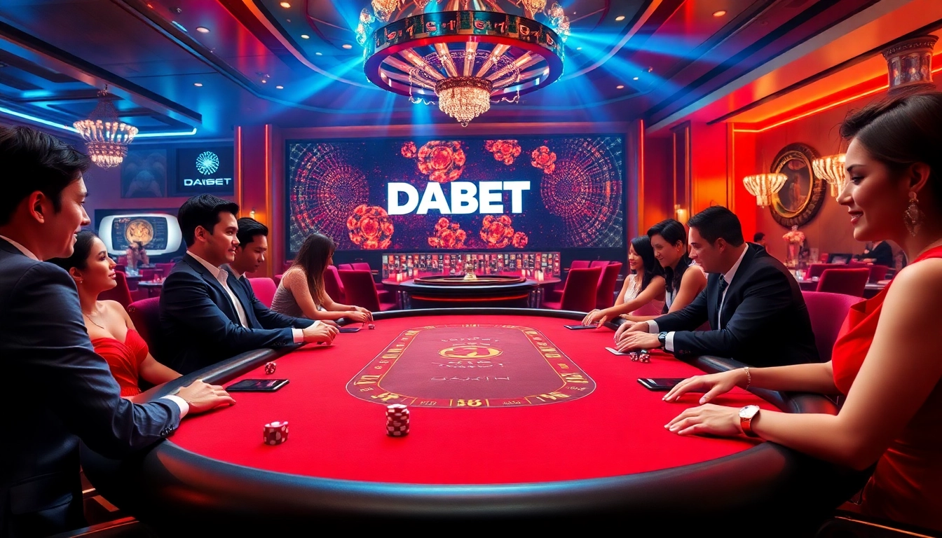 Play poker at DABET's premier casino tables, showcasing thrilling games and casino excitement.