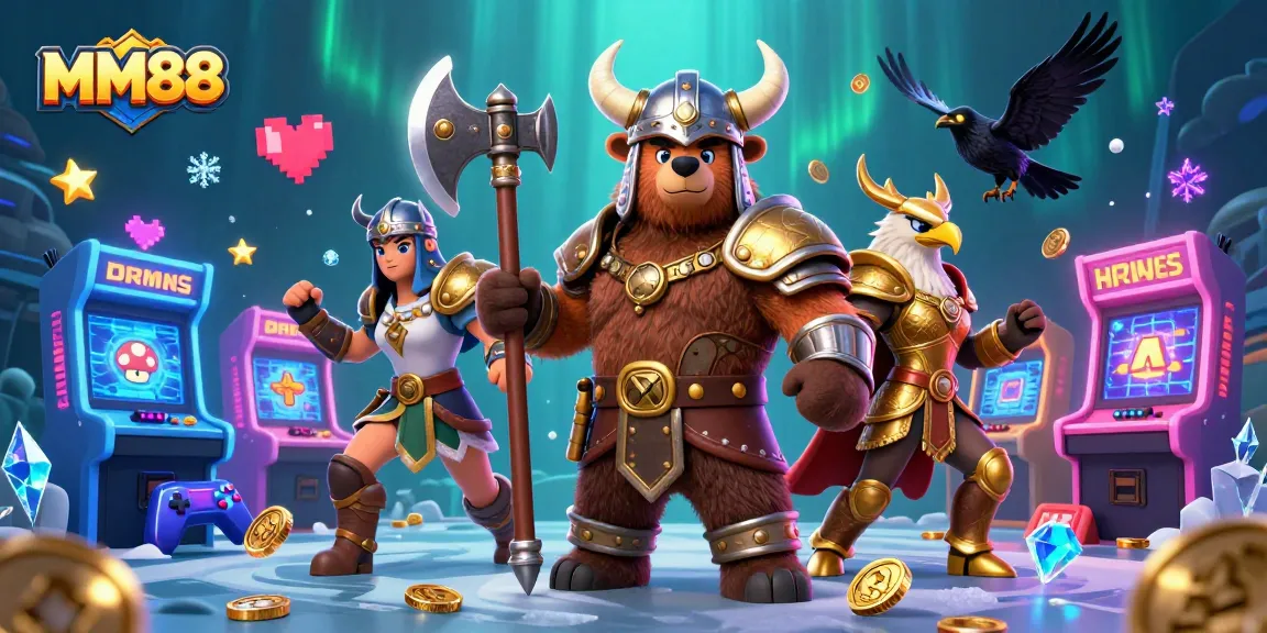 Experience thrilling gameplay at MM88 with an action-packed casino adventure illustration.