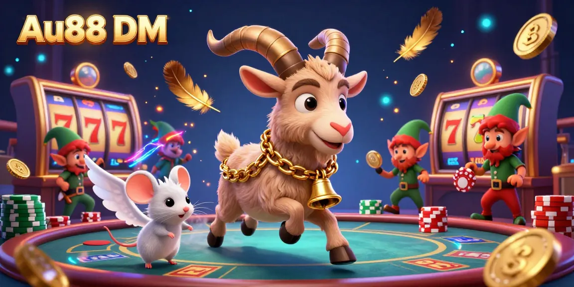 Experience the thrilling gameplay of Au88 DM with lively characters in a vibrant casino setting, showcasing dynamic elements filled with excitement.