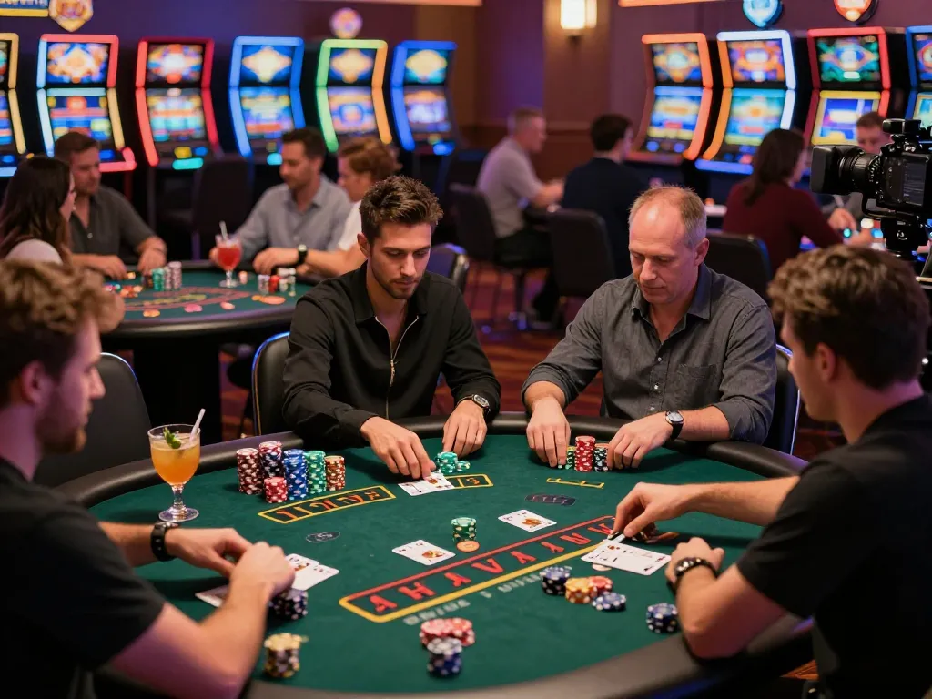 Engaged players at c168mov com casino floor showcasing dynamic gameplay action.
