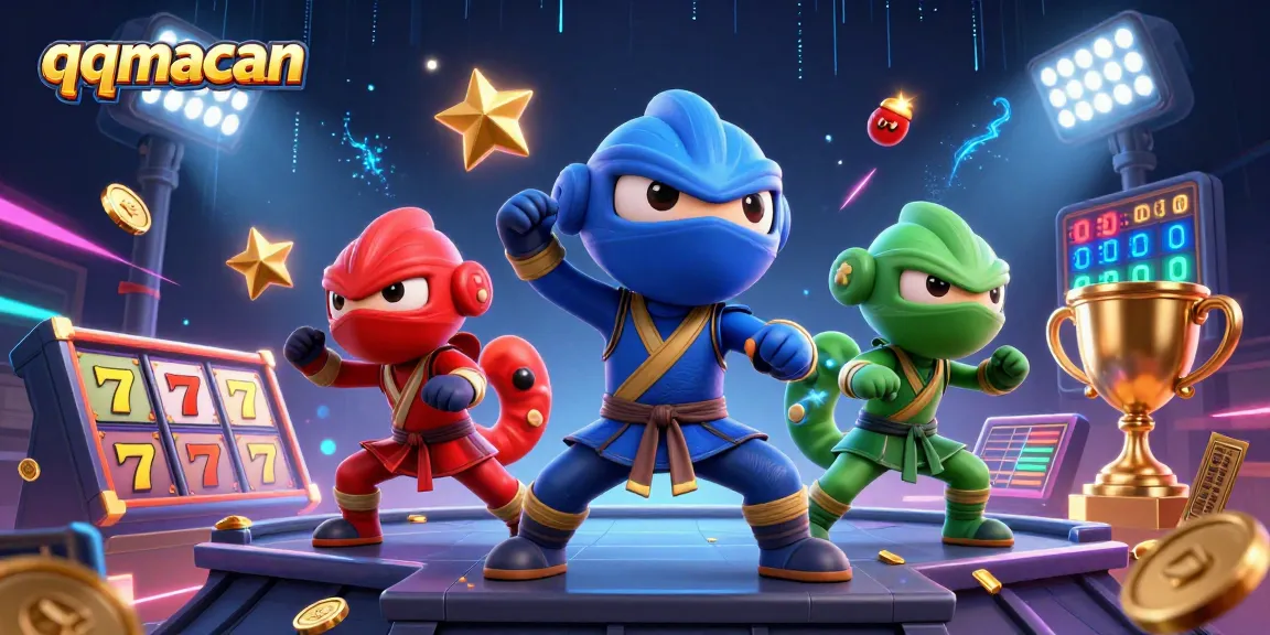 Experience thrilling gameplay at qqmacan with a vibrant slot game scene featuring dynamic elements and colorful characters.