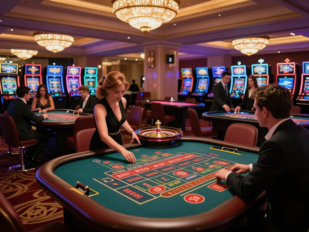 Engaging players at reliable Nhà cái uy tín roulette table, showcasing vibrant betting atmosphere with elegant decor.