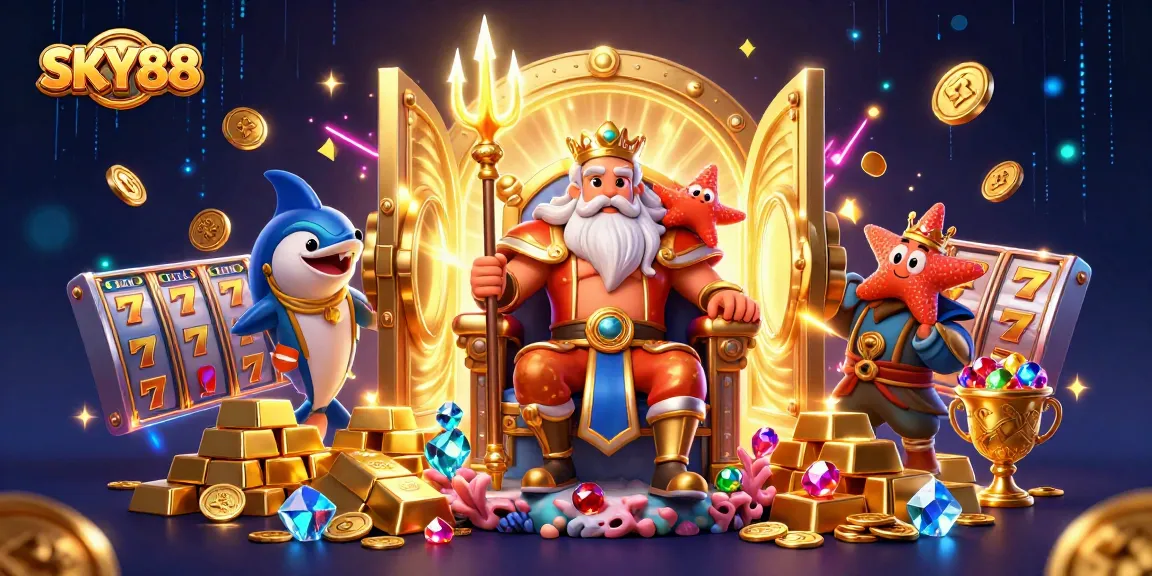 Engage in thrilling action at SKY88's jackpot games, where players chase riches amid vivid treasures.