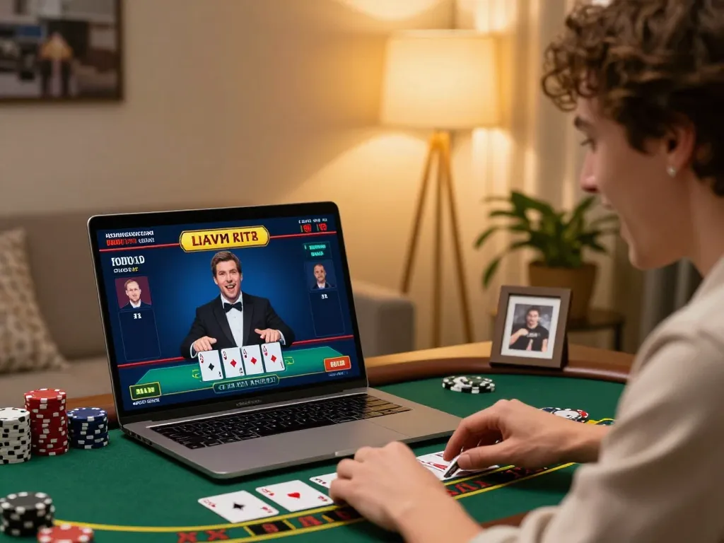 Players enjoying a thrilling nk88 blackjack game at home, showcasing strategic gameplay.