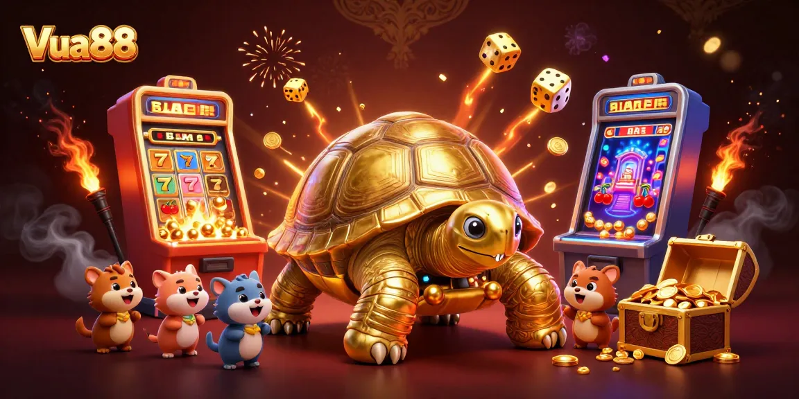 Engage in thrilling gameplay at Vua88 with a vibrant 3D casino celebration scene.