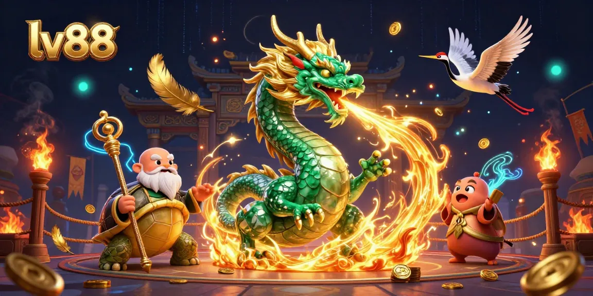 Experience thrilling bets and games at lv88 with dynamic casino elements in a colorful, engaging scene.