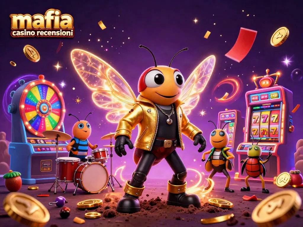 Engaging scene depicting mafia casino recensioni featuring animated casino characters, slot machines, and vibrant elements.