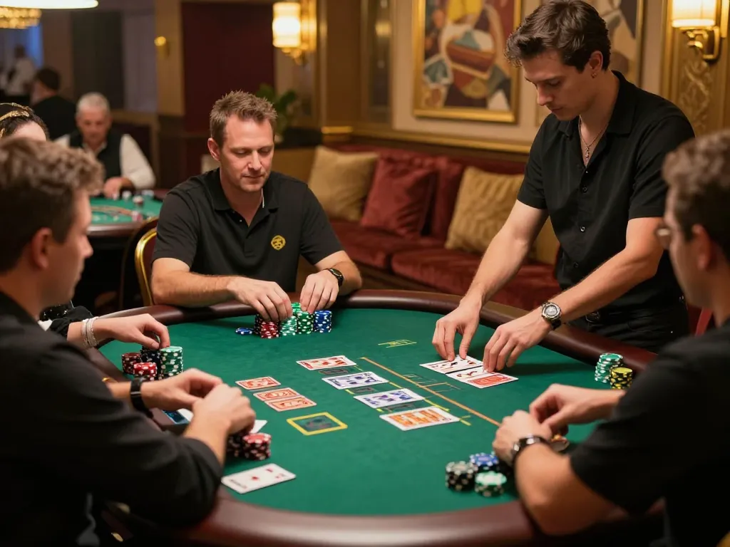 DA88 blackjack tournament scene showing players strategizing and engaging at the casino.