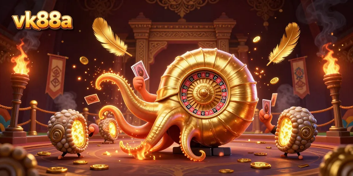 Engage with vk88a's thrilling casino adventure featuring a giant nautilus roulette wheel and cards