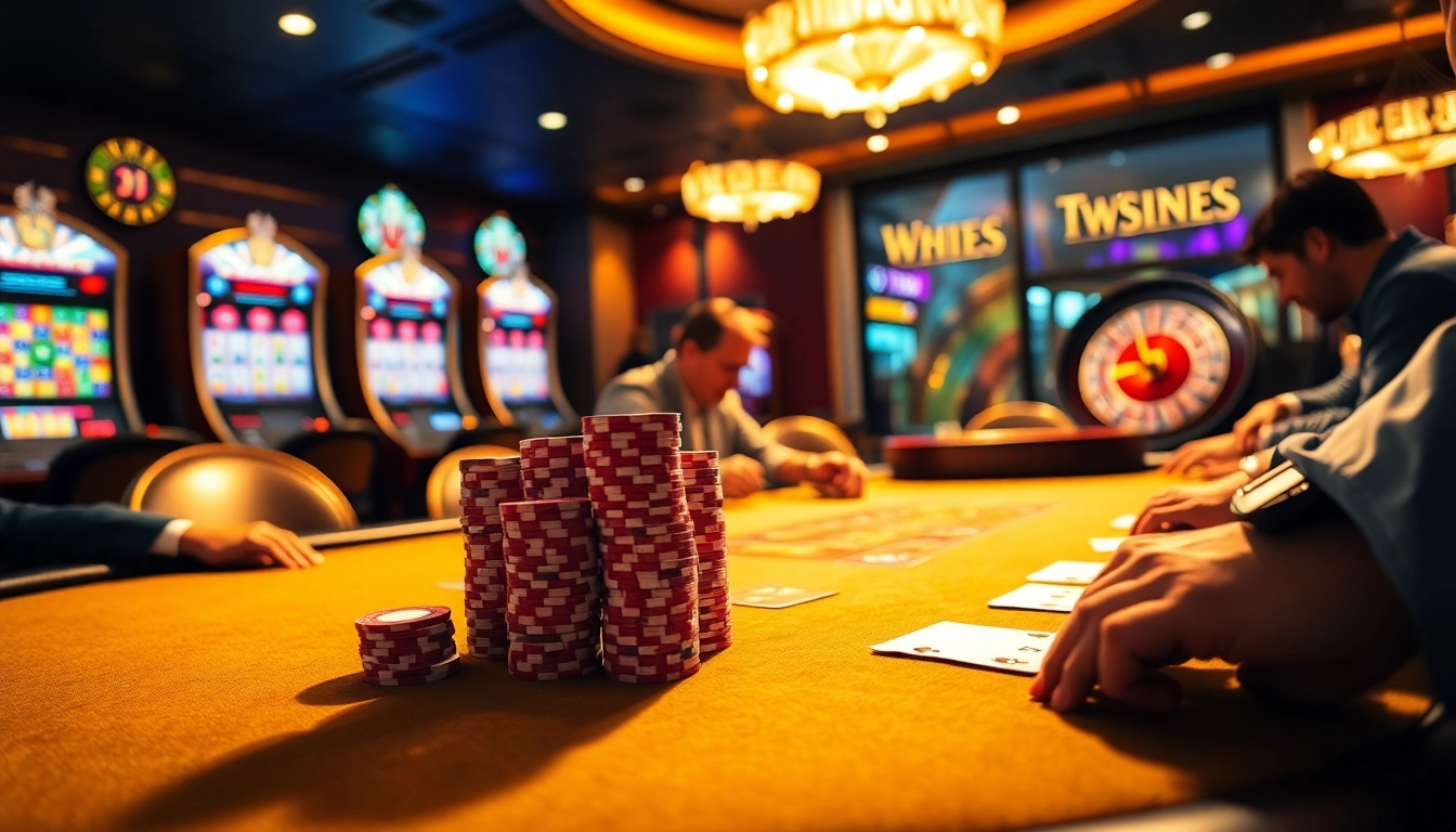 Intense poker gameplay at F168 casino with vibrant lights and thrilling atmosphere.