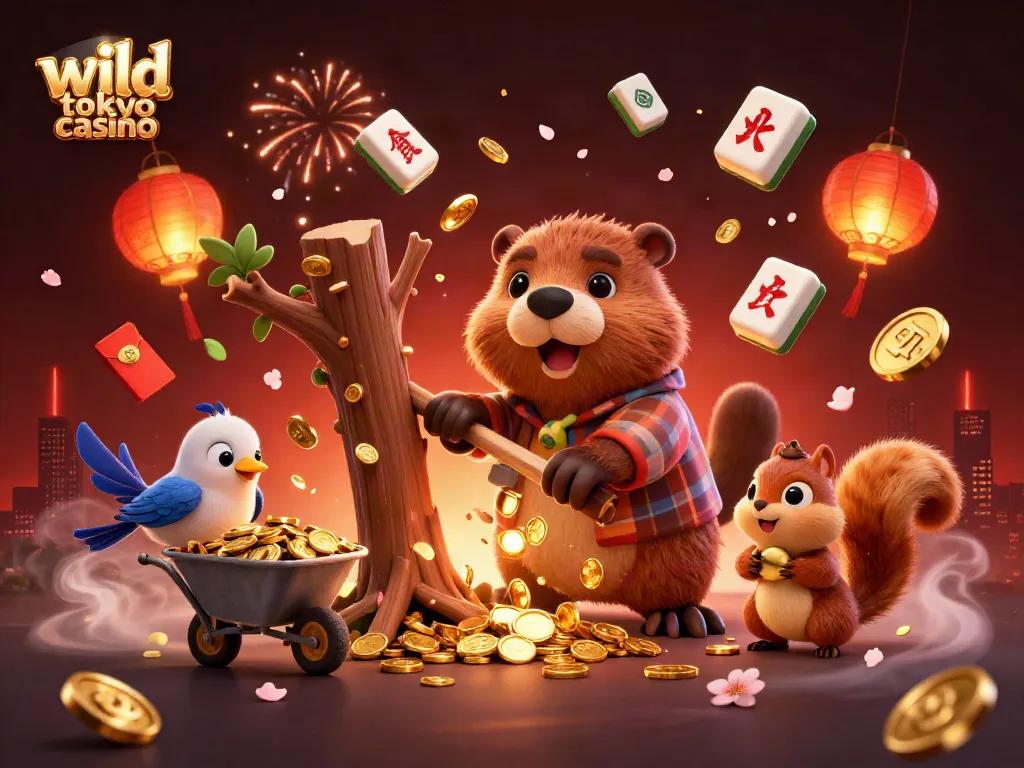 Experience the excitement of Wild Tokyo Casino with vibrant characters and casino-themed elements in a lively scene.