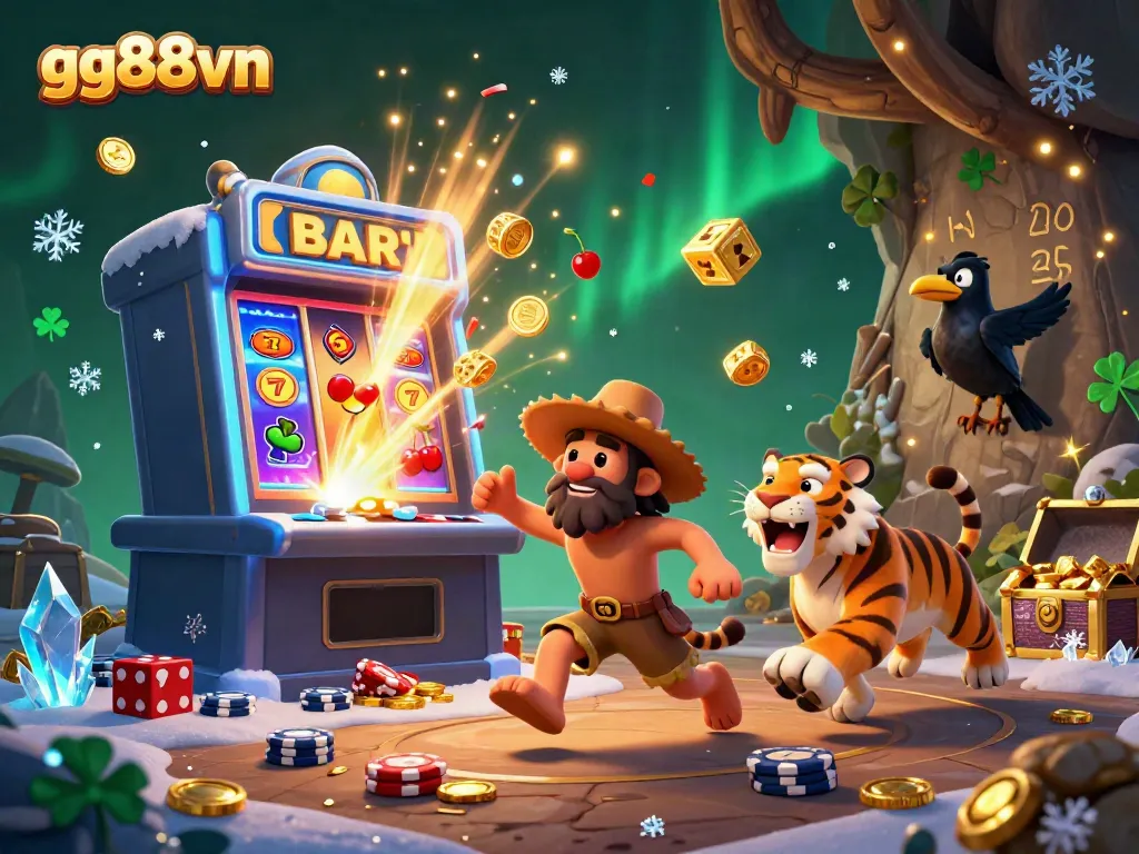 Experience the adventures of gg88vn with exciting games and cartoon characters in a dynamic casino setting.