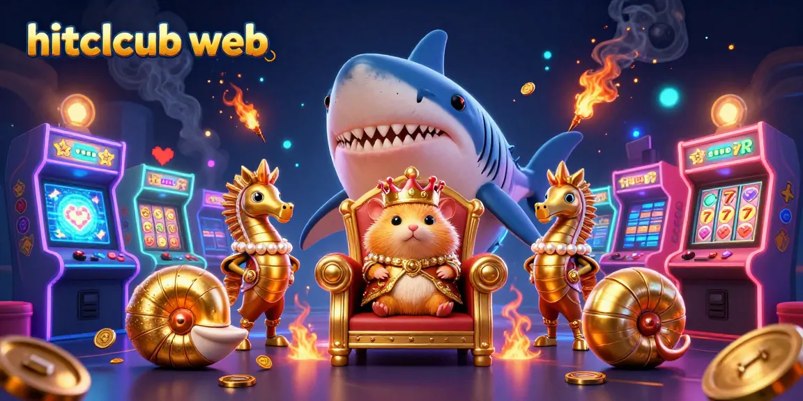 Join the excitement at hitclcub web with a vibrant 3D casino scene featuring thrilling games and characters.