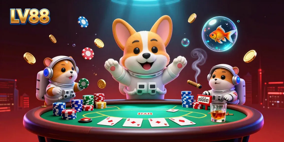 Experience the thrill of gaming with LV88 in a vibrant cosmic casino scene.