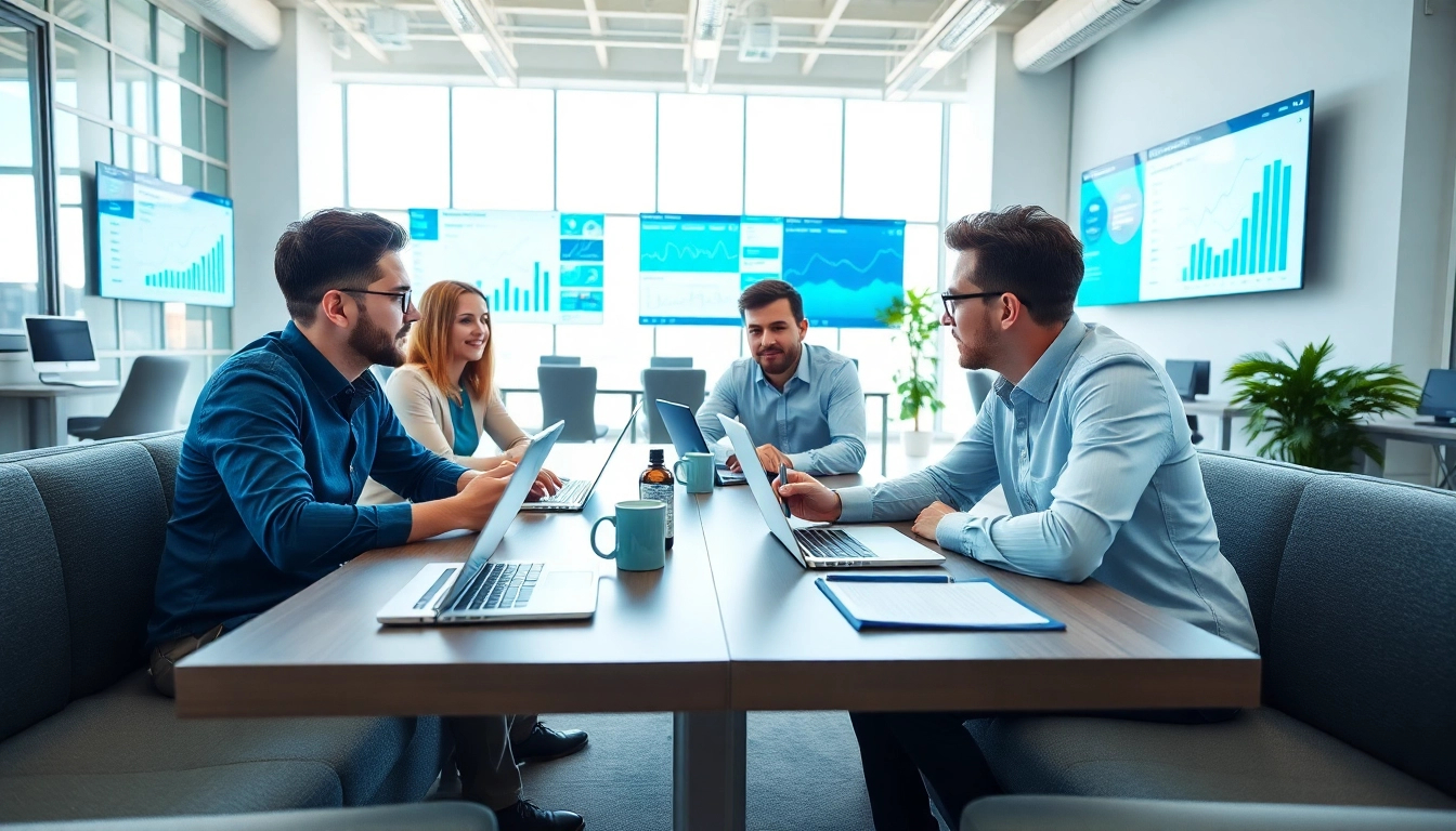 Engage with Digital Marketing strategies in a professional office setting.