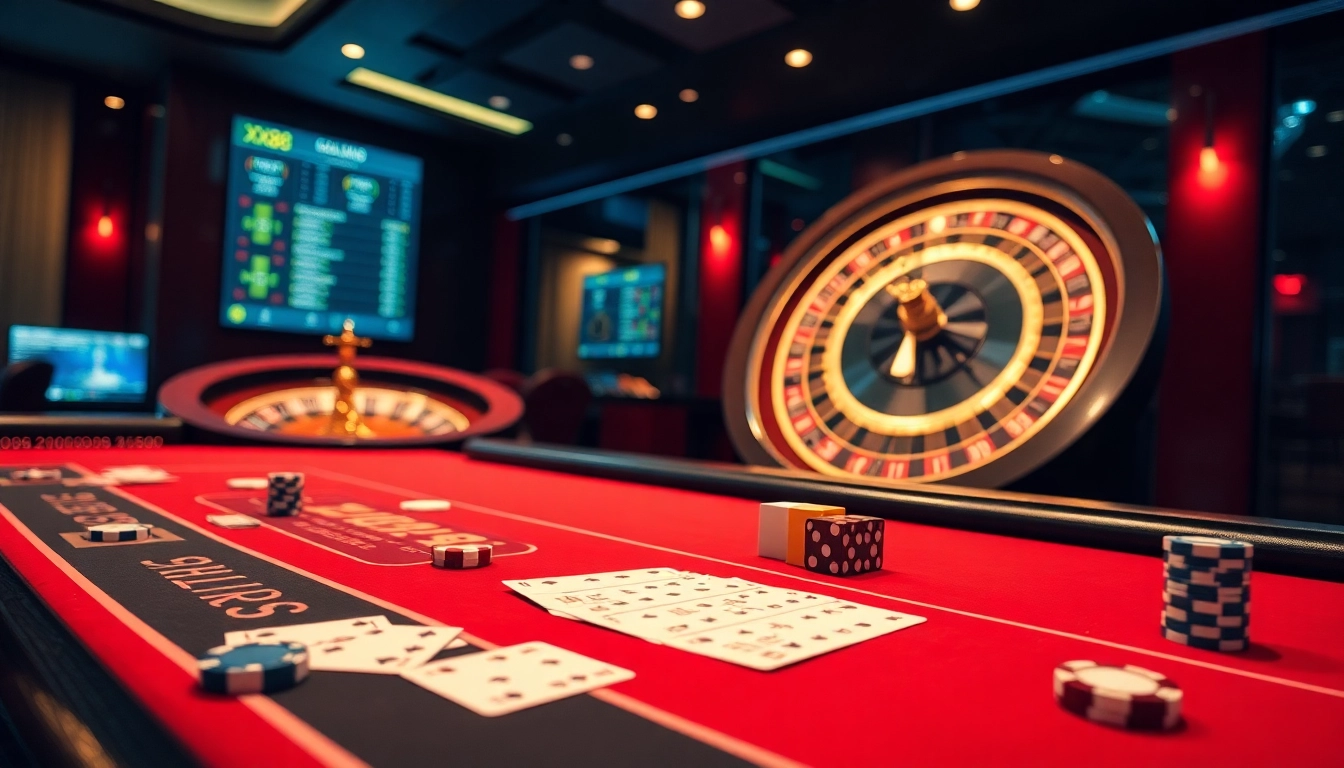 Enjoy Baccarat and gaming excitement at XX88's modern casino tables.