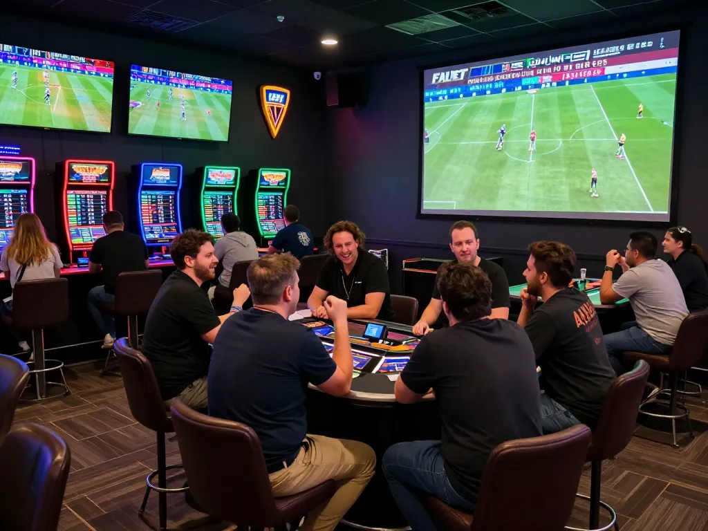 FABET sports betting enthusiasts engaged in live events with dynamic odds displayed.