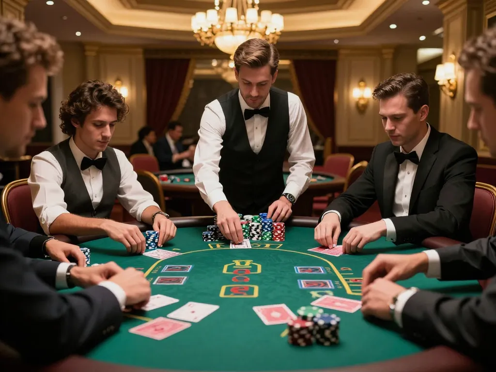 Players strategizing their blackjack bets at 789Club's elegant casino table, capturing the thrill of gambling.