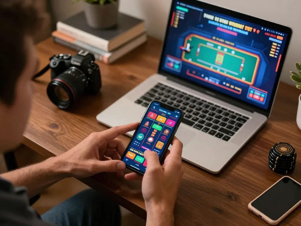 Player engaged in online gaming on a smartphone app, showcasing the excitement of 88xx gambling strategies.