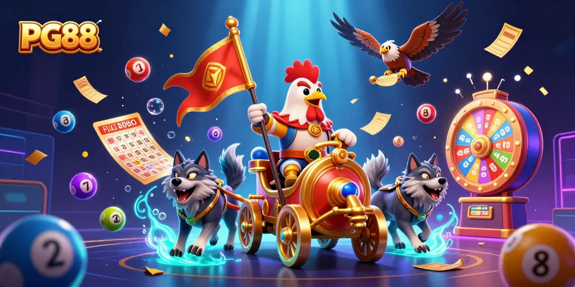 Engage with PG88's thrilling casino adventure featuring a rooster warlord leading the charge.