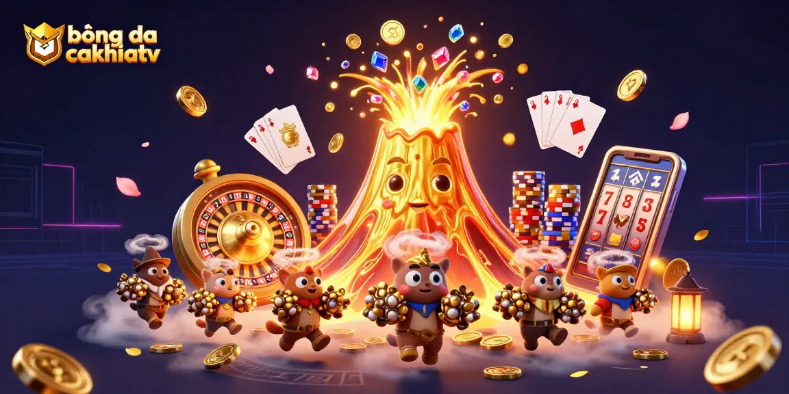 Engage in xem bóng đá cakhiatv with a dynamic scene of gold and treasure overflowing.