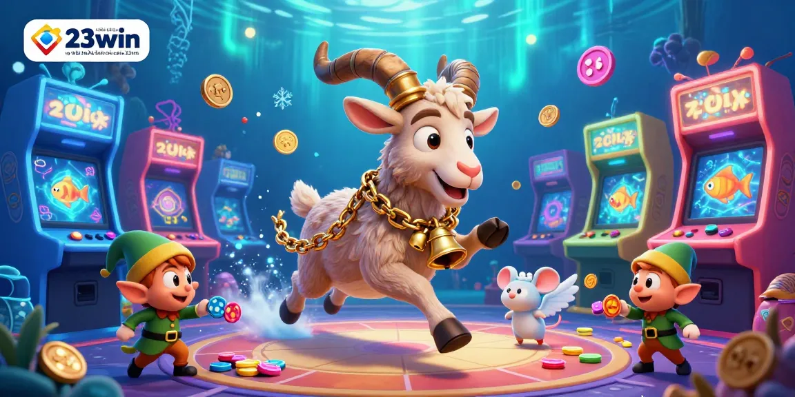 Engage with 23win - nhà cái uy tín nổ hũ bắn cá casino 23win in a vibrant underwater casino illustration featuring lively characters and game elements.