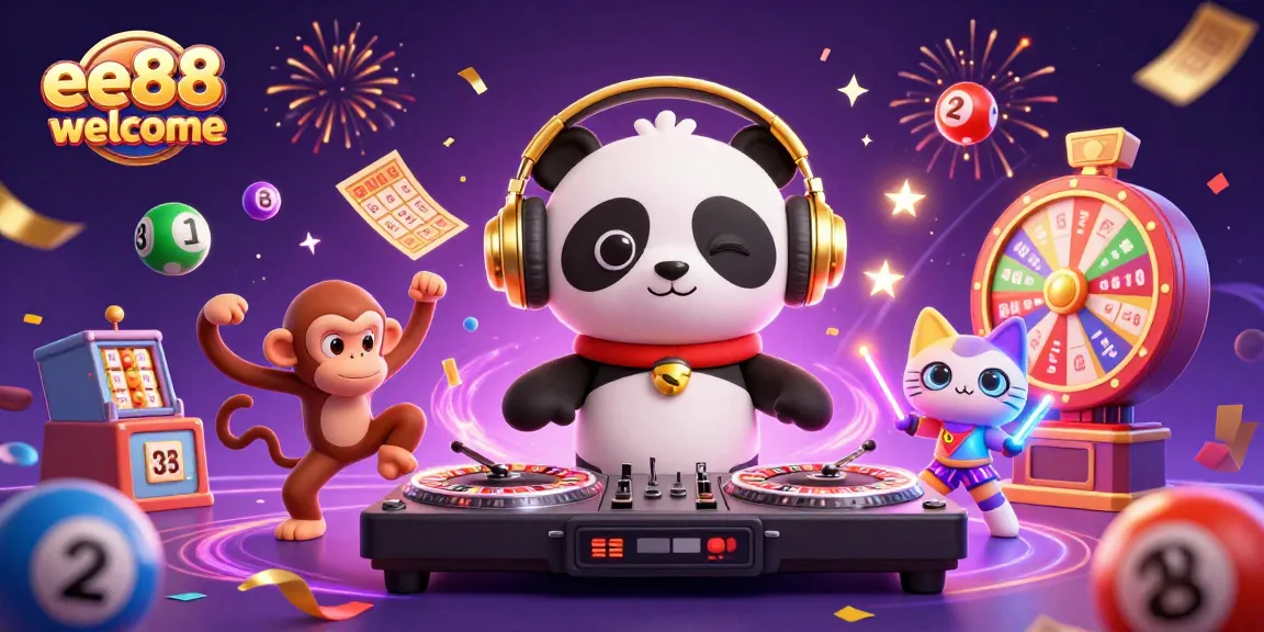 Experience the thrilling energy of ee88 welcome with dynamic gaming characters and colorful elements celebrating casino play.