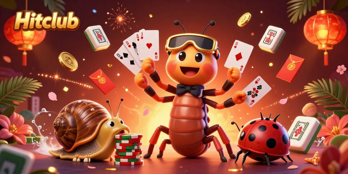 Hitclub players enjoy thrilling games with a lively 3D illustration of a millipede dealer and high-roller action.