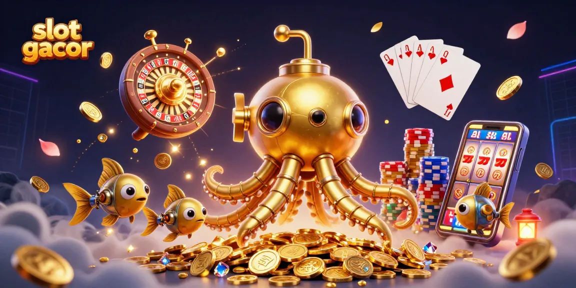 Slot gacor menampilkan mesin slot dengan uang koin emas, memberikan peluang kemenangan besar.