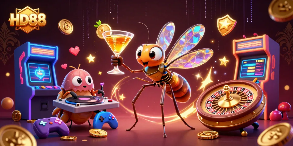 Experience exciting gaming adventures at HD88 with unique casino-themed characters and elements.