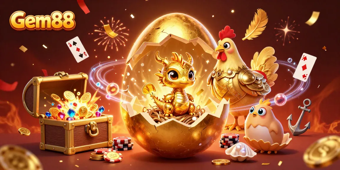 Win big at Gem88 with this ultra-detailed illustration of gaming excitement, featuring vibrant elements.
