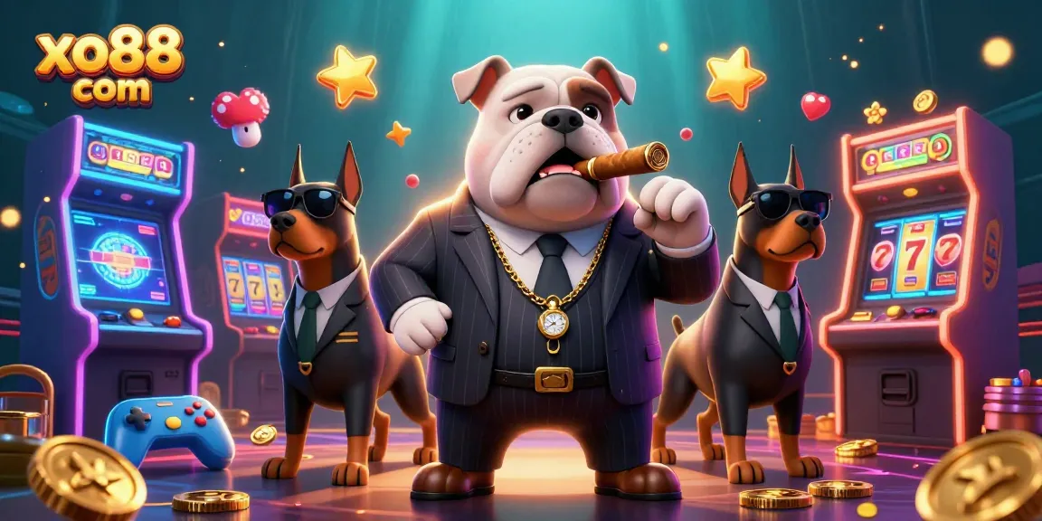 Experience thrilling slot games at xo88 com with a vibrant 3D cartoon scene filled with games and excitement.